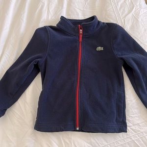Lacoste fleece jacket for boys. Size 6. Gently worn. Color is Navy